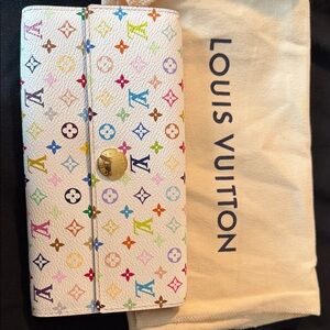 Louis Vuitton White Multicolor Monogram Wallet